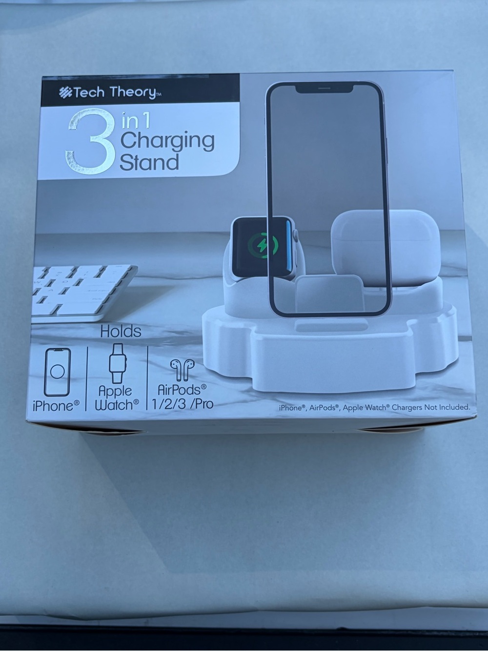 Theory 3-in-1 White Charging Stand for iPhone Apple Watch AirPods